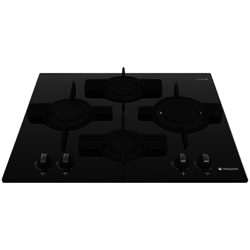 Hotpoint Luce GX641FGK Gas Hob, Black Glass